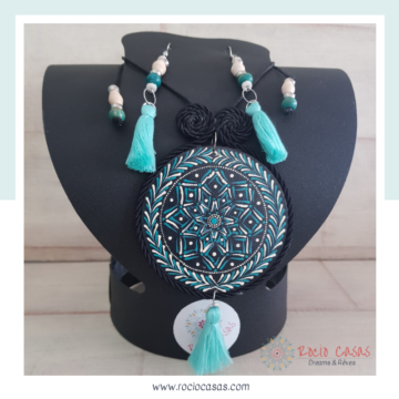 COLLAR BOHO MANDALA puntillismo
